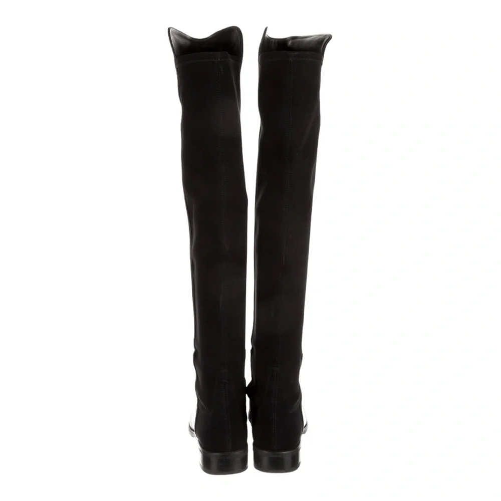Stuart Weitzman 5050 | Black Nappa Leather Over-The-Knee Boots | Black | 6